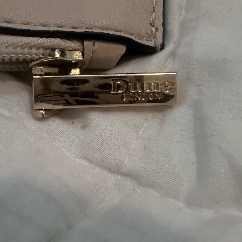 Dune London Tan Clutch with Silver Hardware